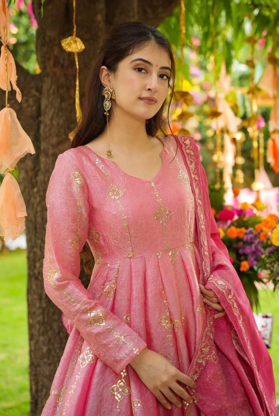 Elegant Heavy Embroidered Sequence Work Suit Set