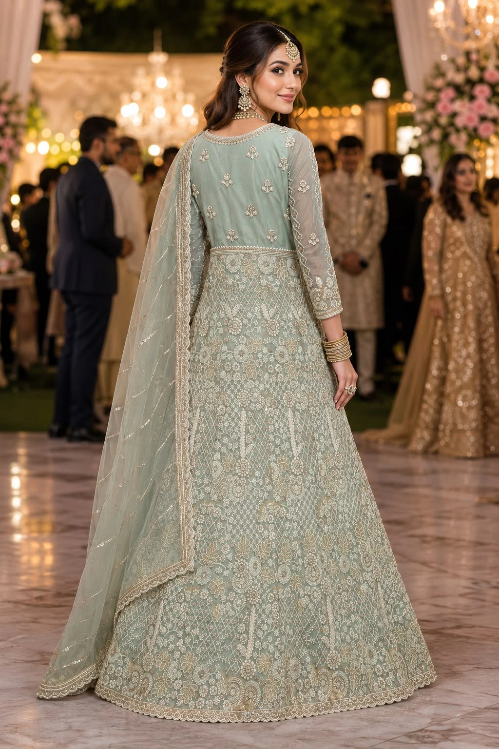 EVARA Indo Western Beads Anarkali Lehenga Collection