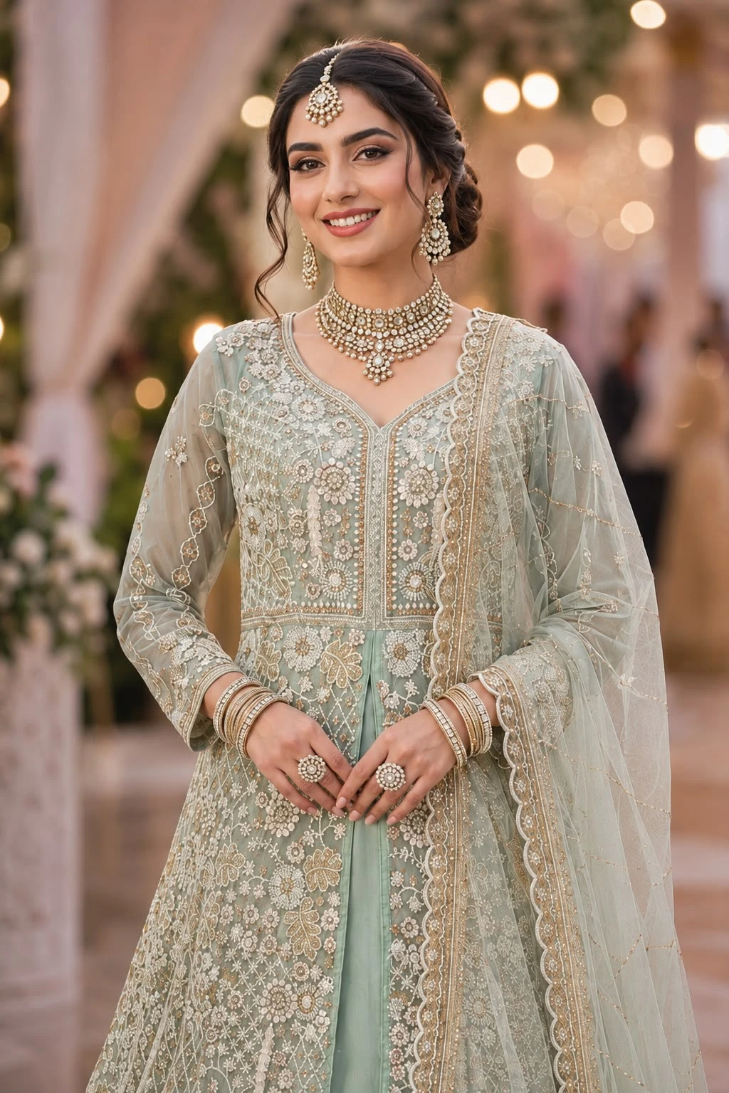EVARA Indo Western Beads Anarkali Lehenga Collection