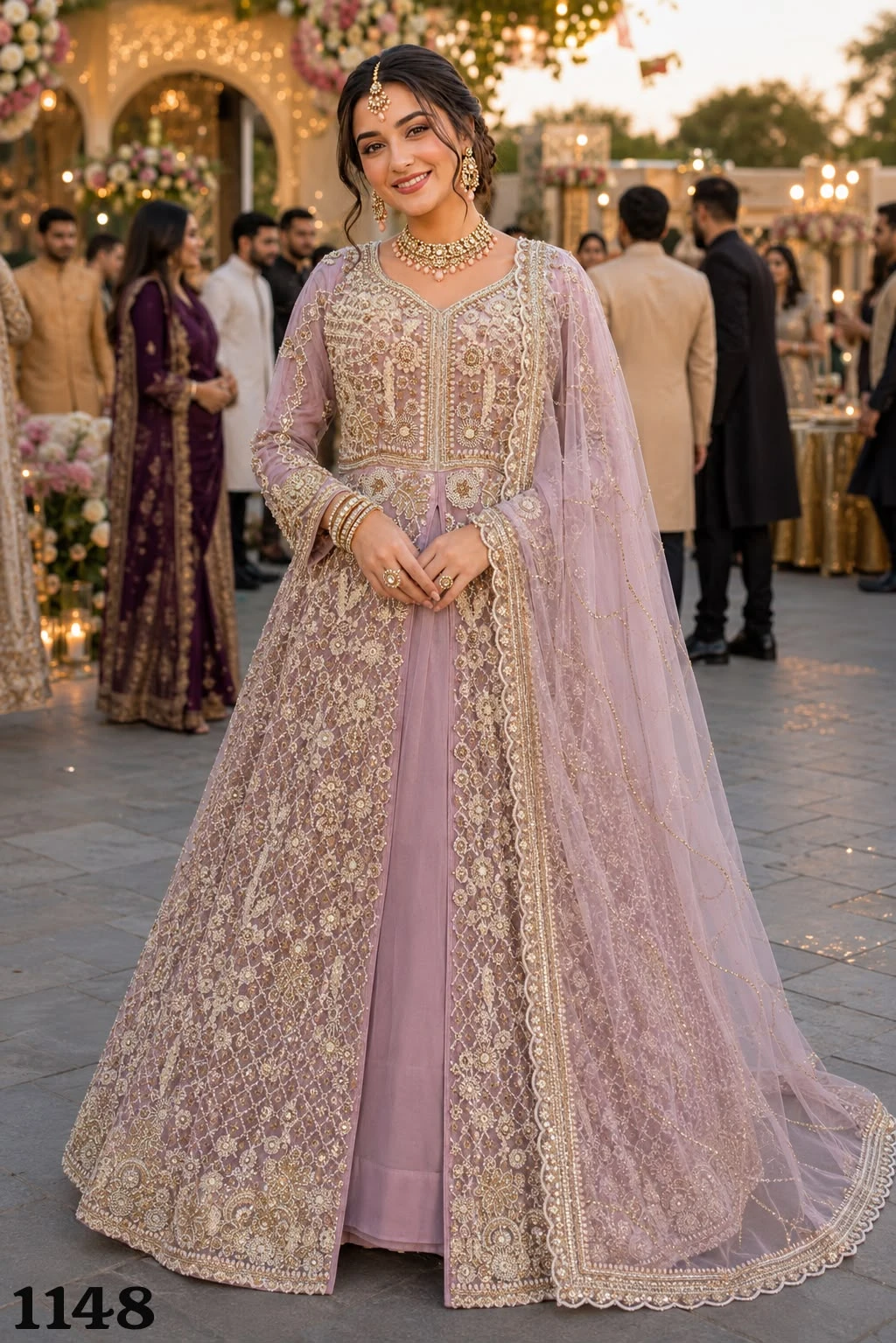 EVARA Indo Western Beads Anarkali Lehenga Collection