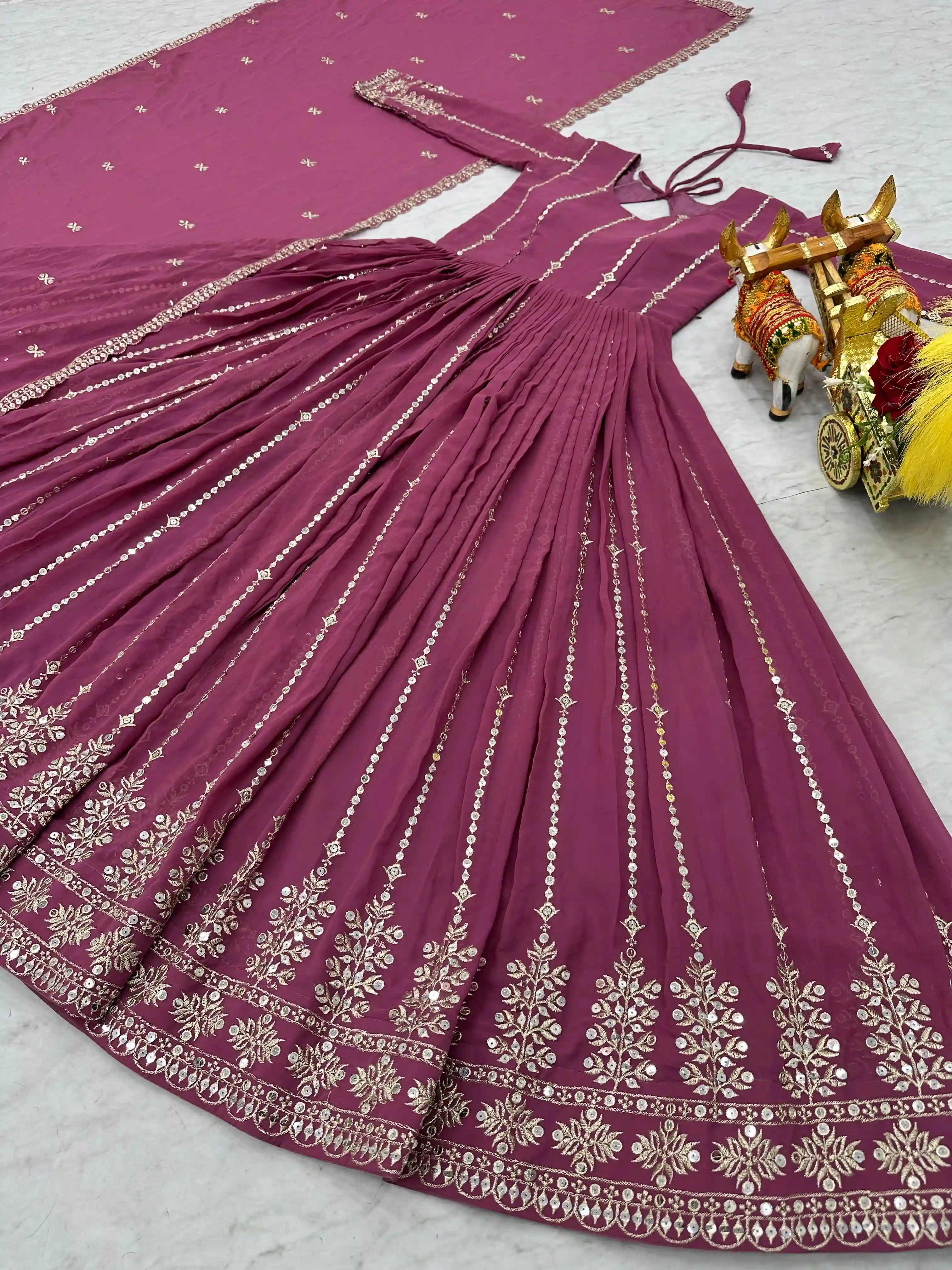 Festival Fox Georgette Gown with Dupatta