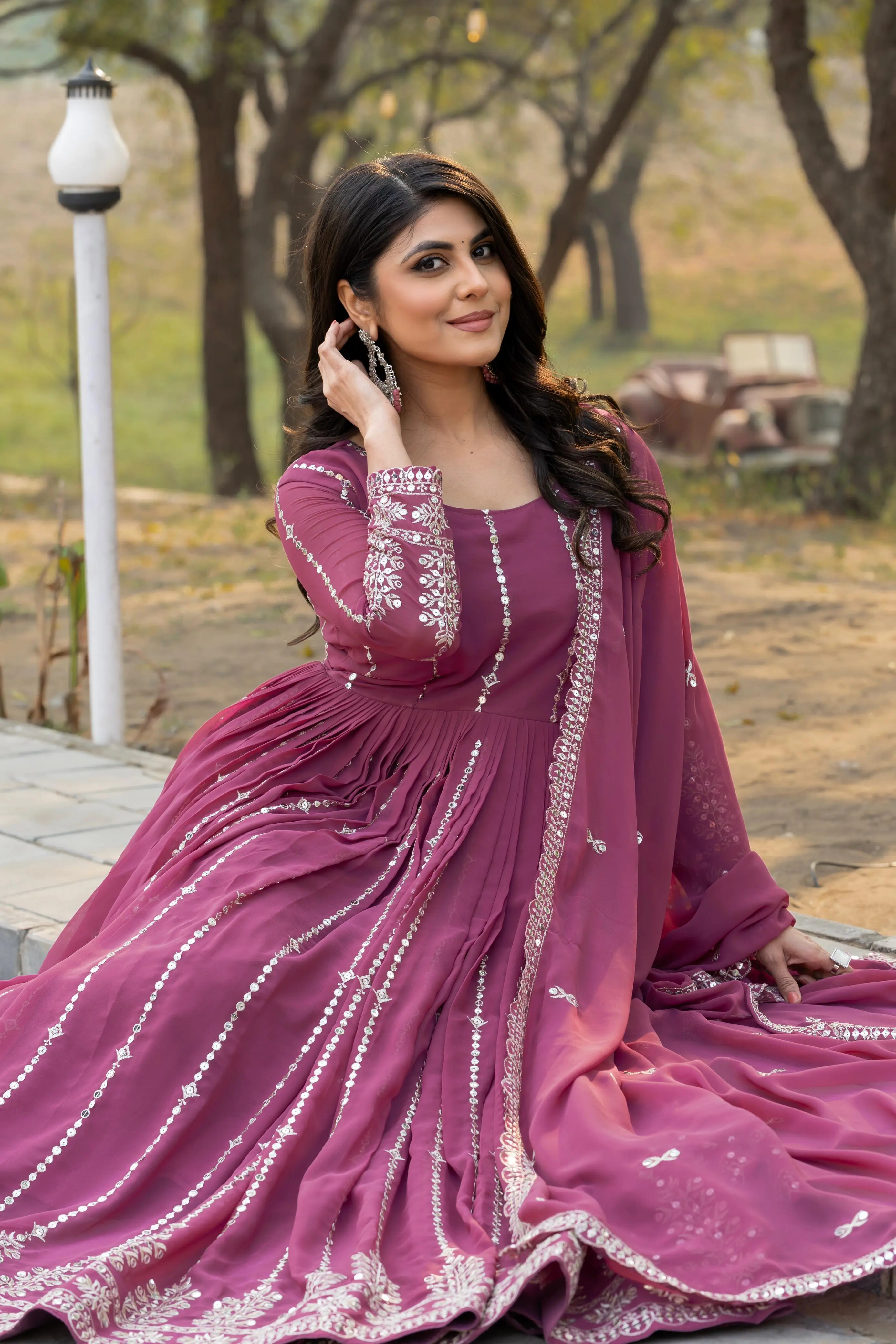 Festival Fox Georgette Gown with Dupatta
