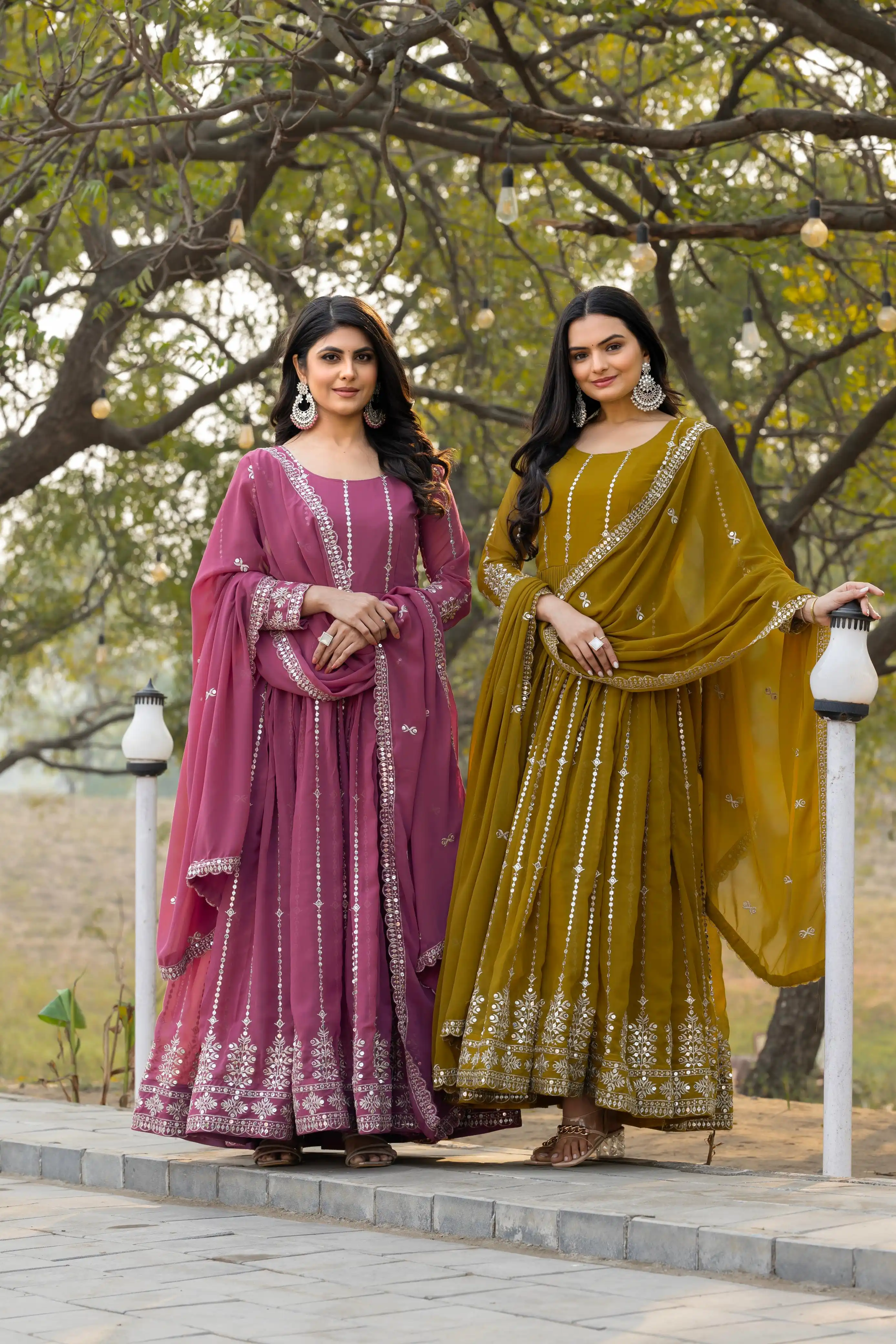 Festival Fox Georgette Gown with Dupatta