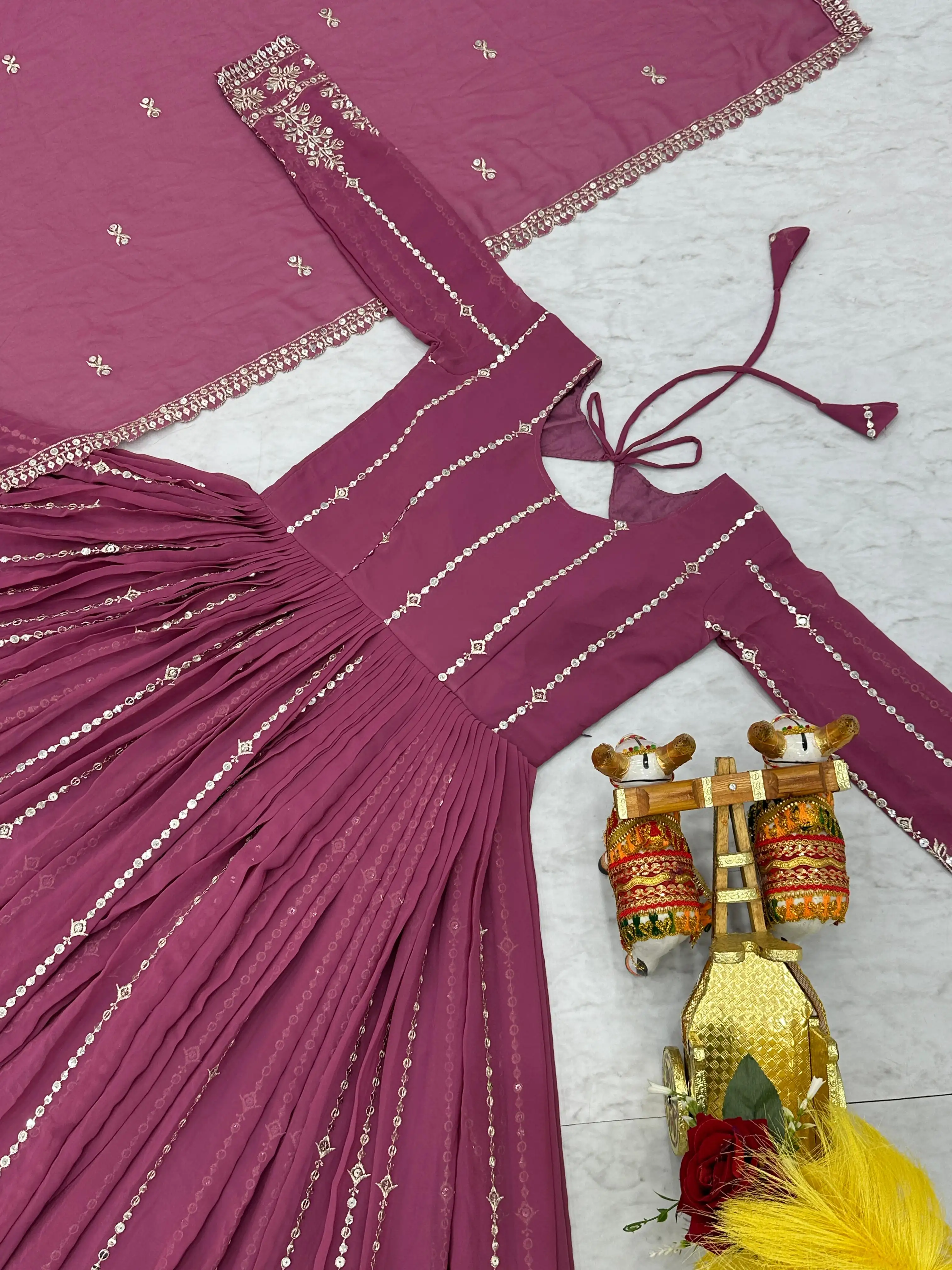 Festival Fox Georgette Gown with Dupatta