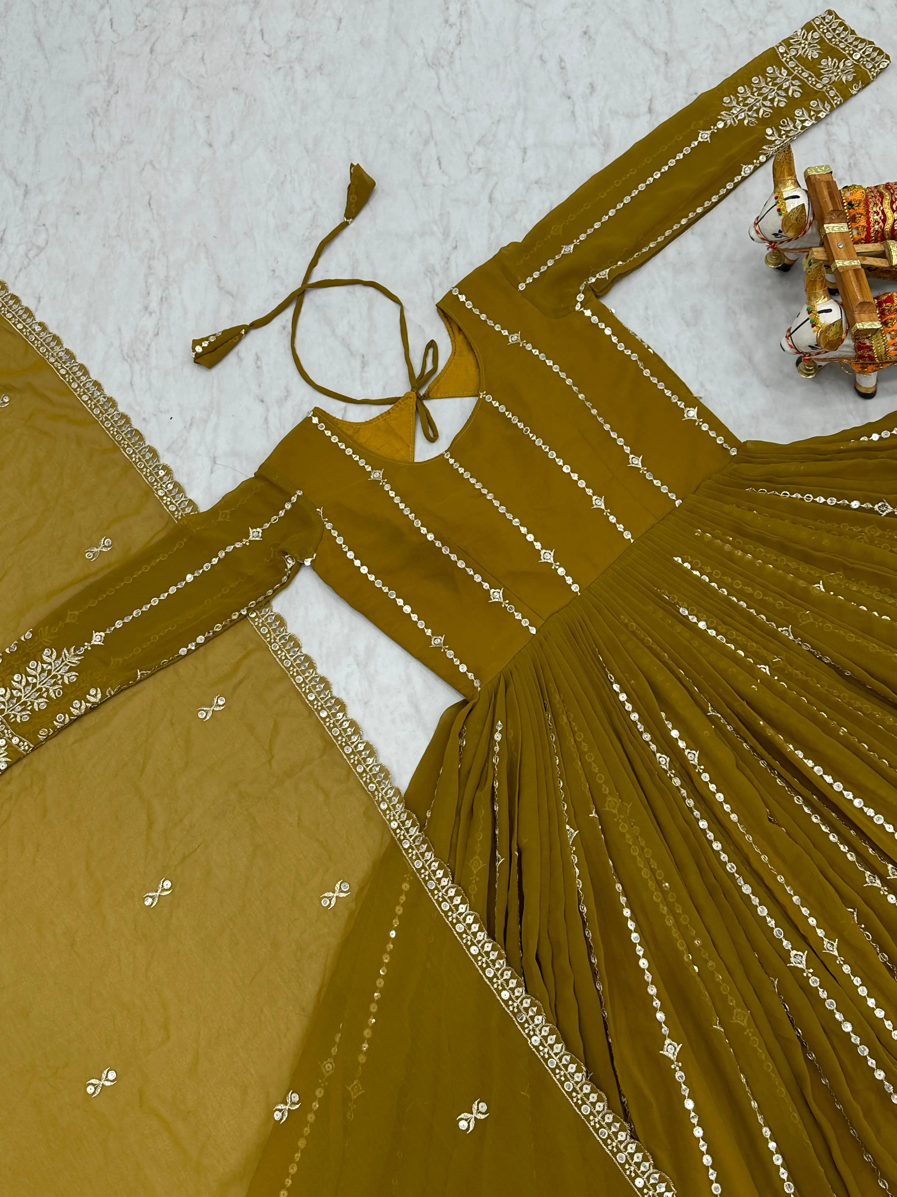 Festival Fox Georgette Gown with Dupatta