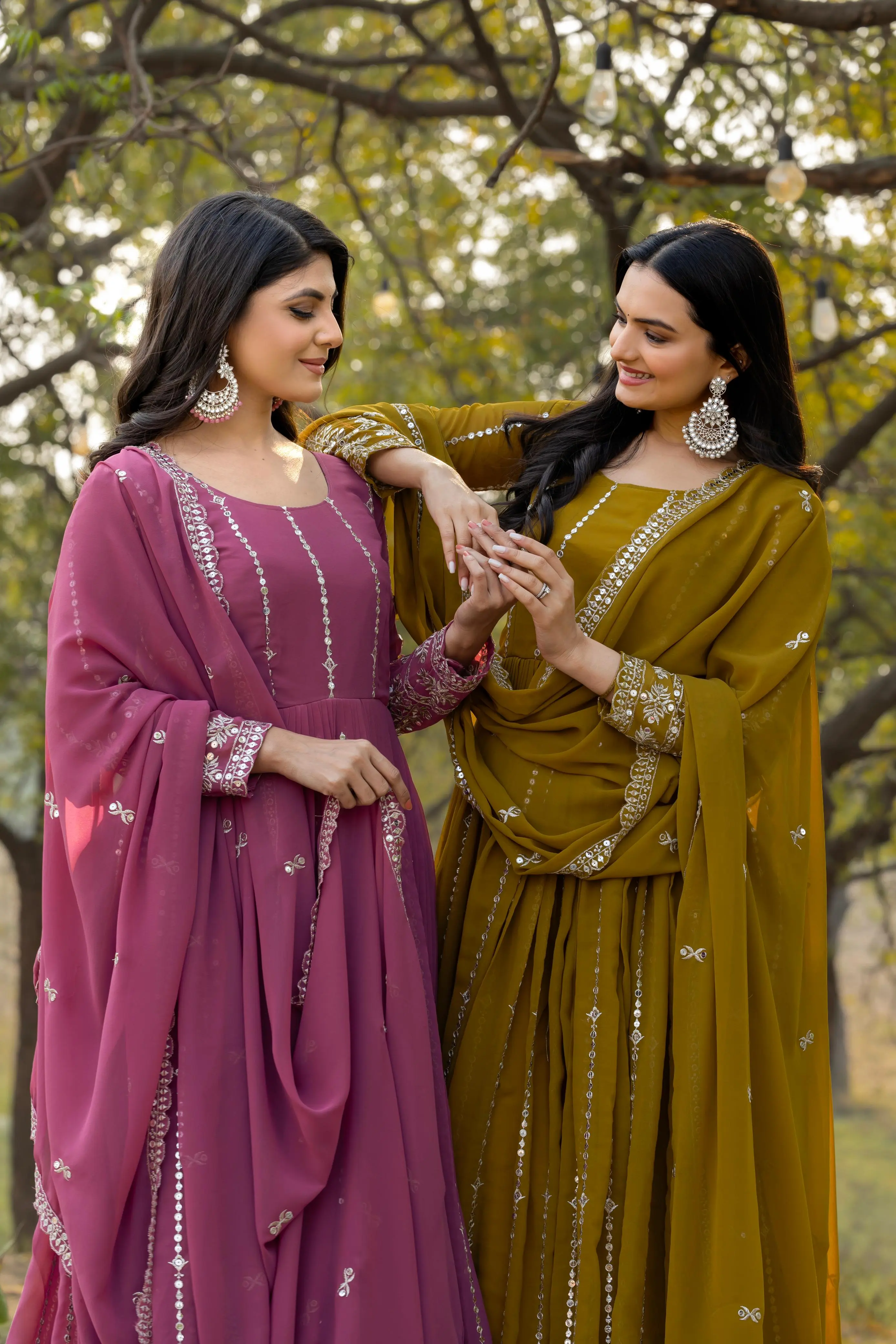 Festival Fox Georgette Gown with Dupatta