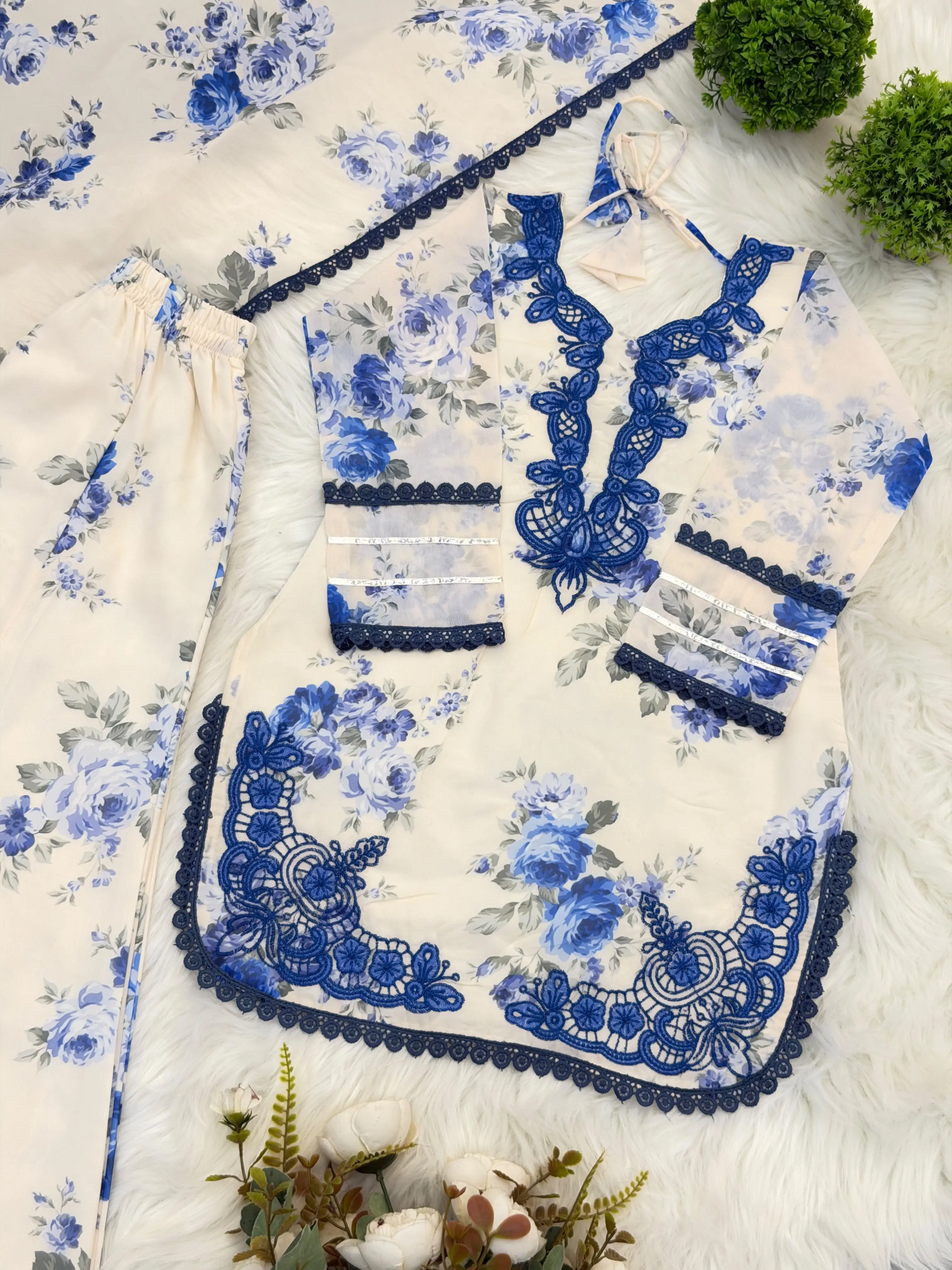 Heavy Faux Georgette Designer Family Suit Set