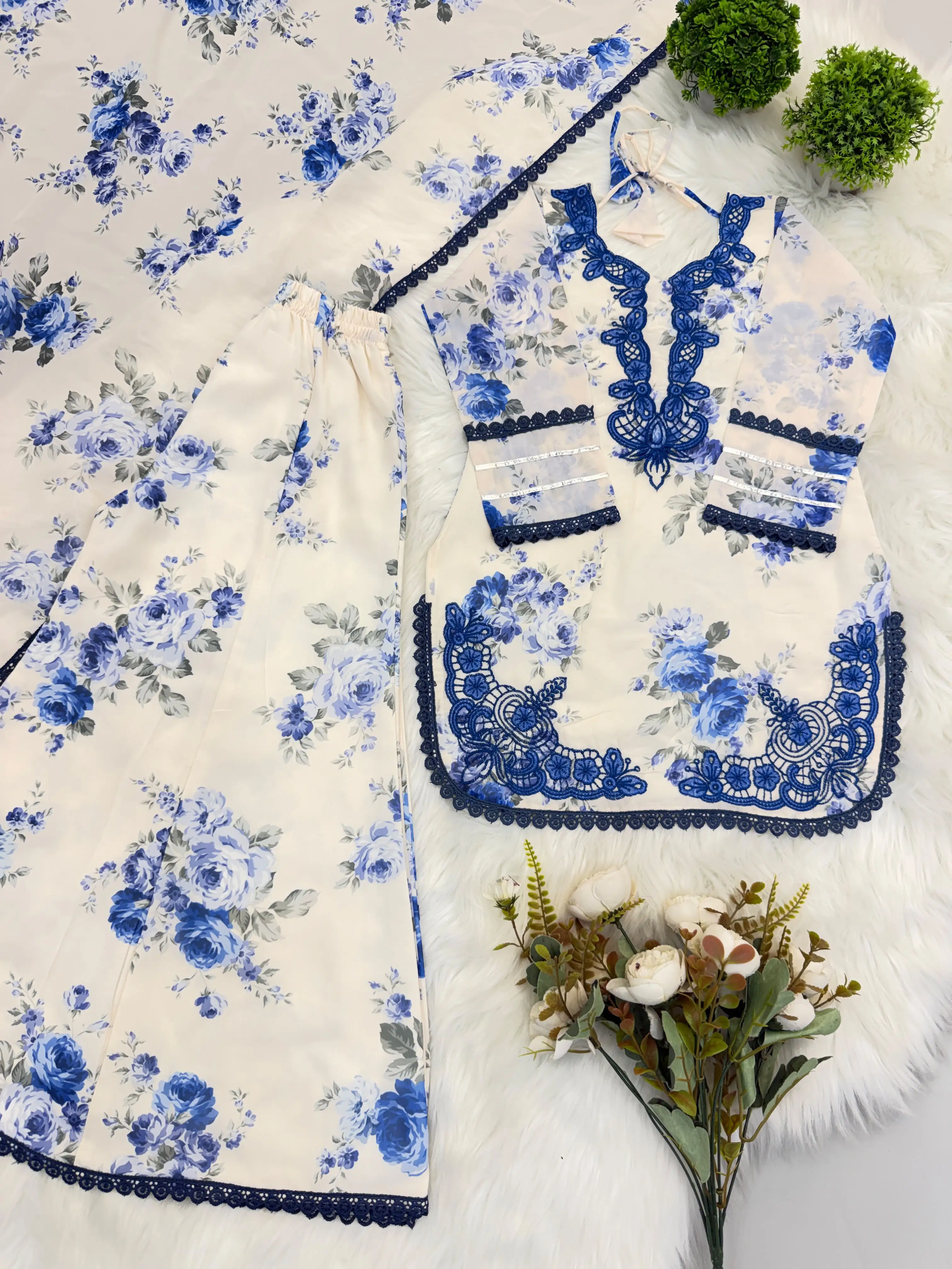 Heavy Faux Georgette Designer Family Suit Set