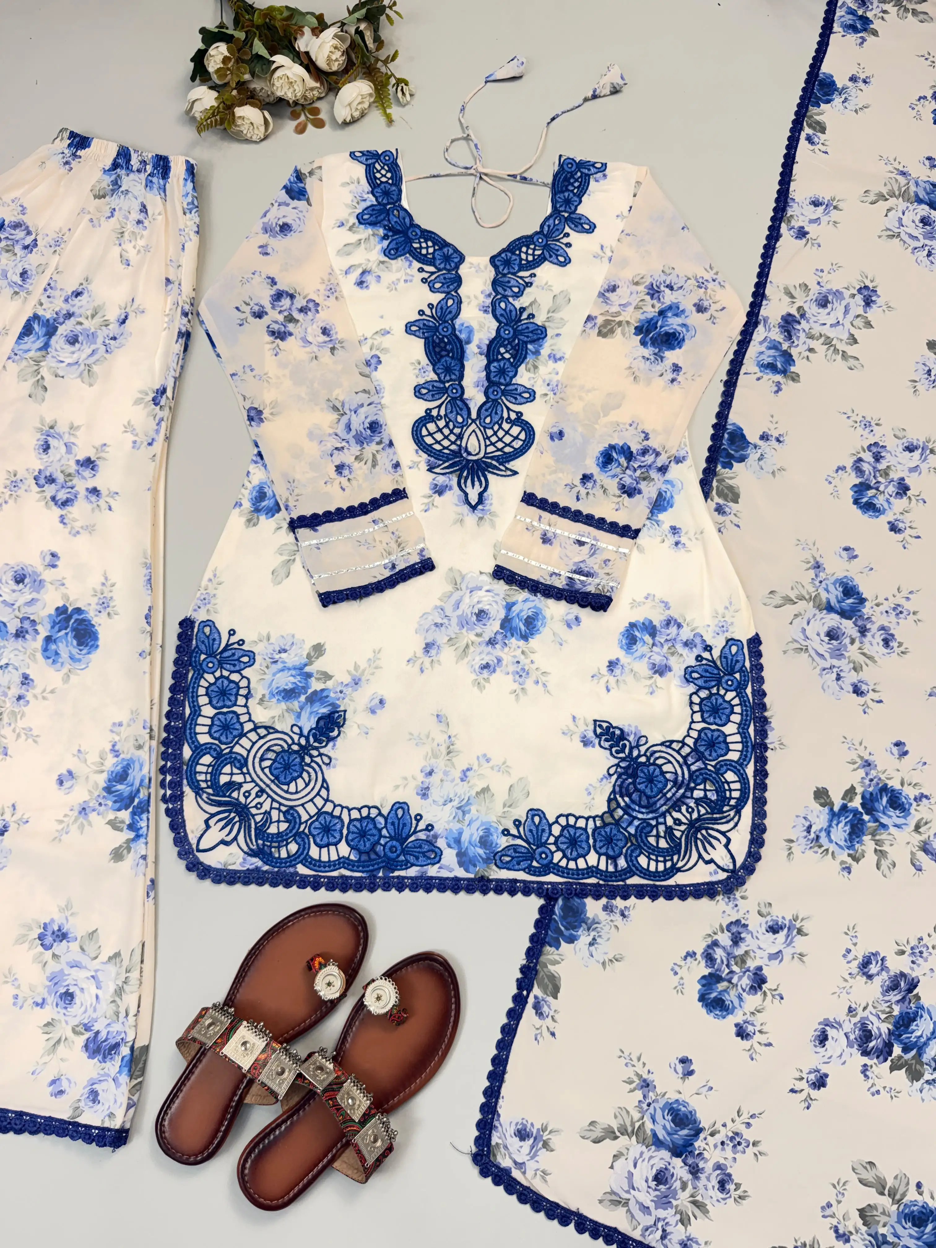 Heavy Faux Georgette Designer Family Suit Set