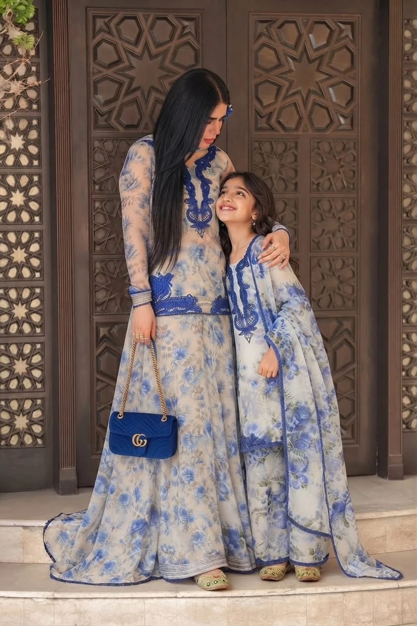 Heavy Faux Georgette Designer Family Suit Set