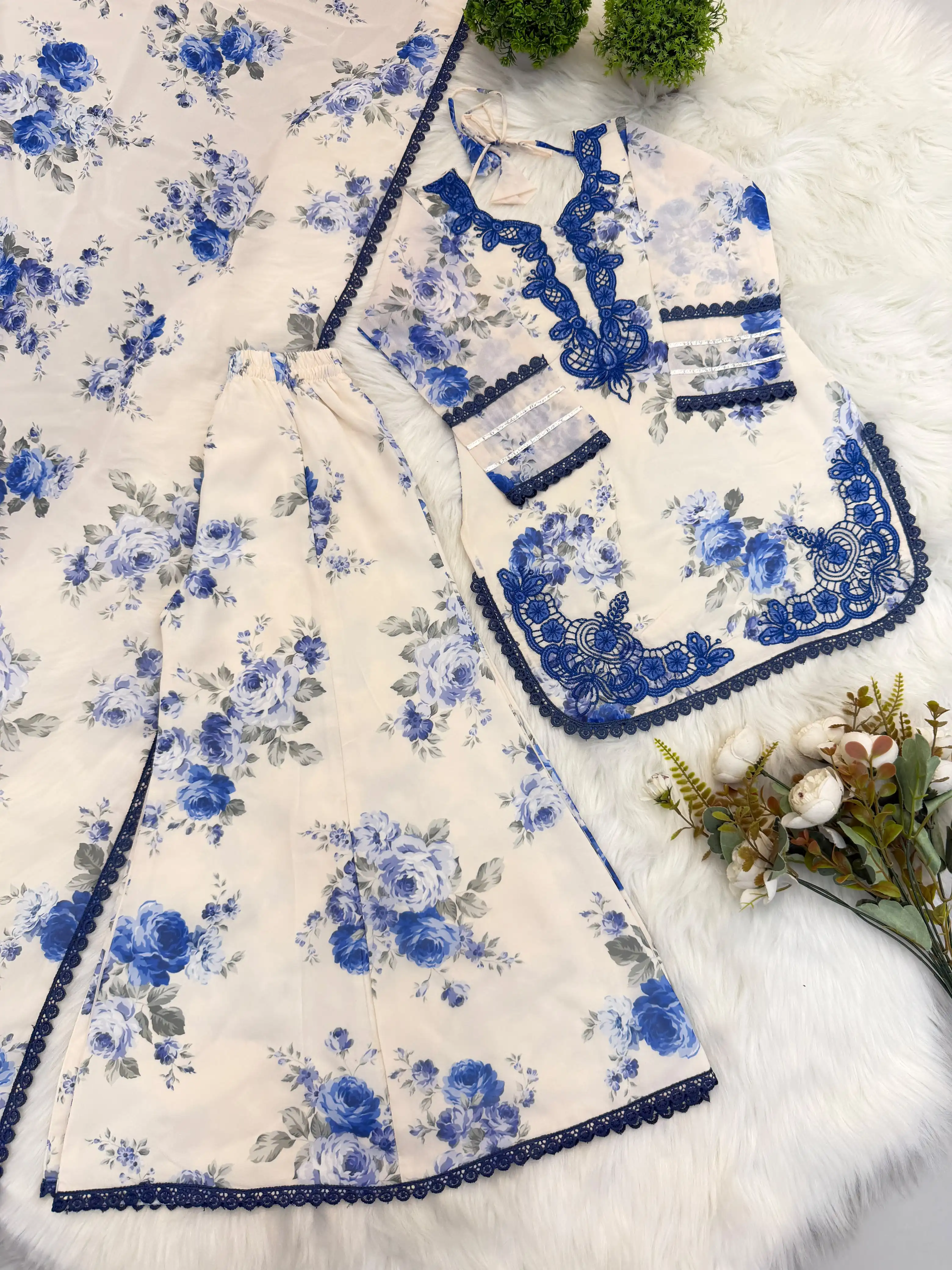 Heavy Faux Georgette Designer Family Suit Set