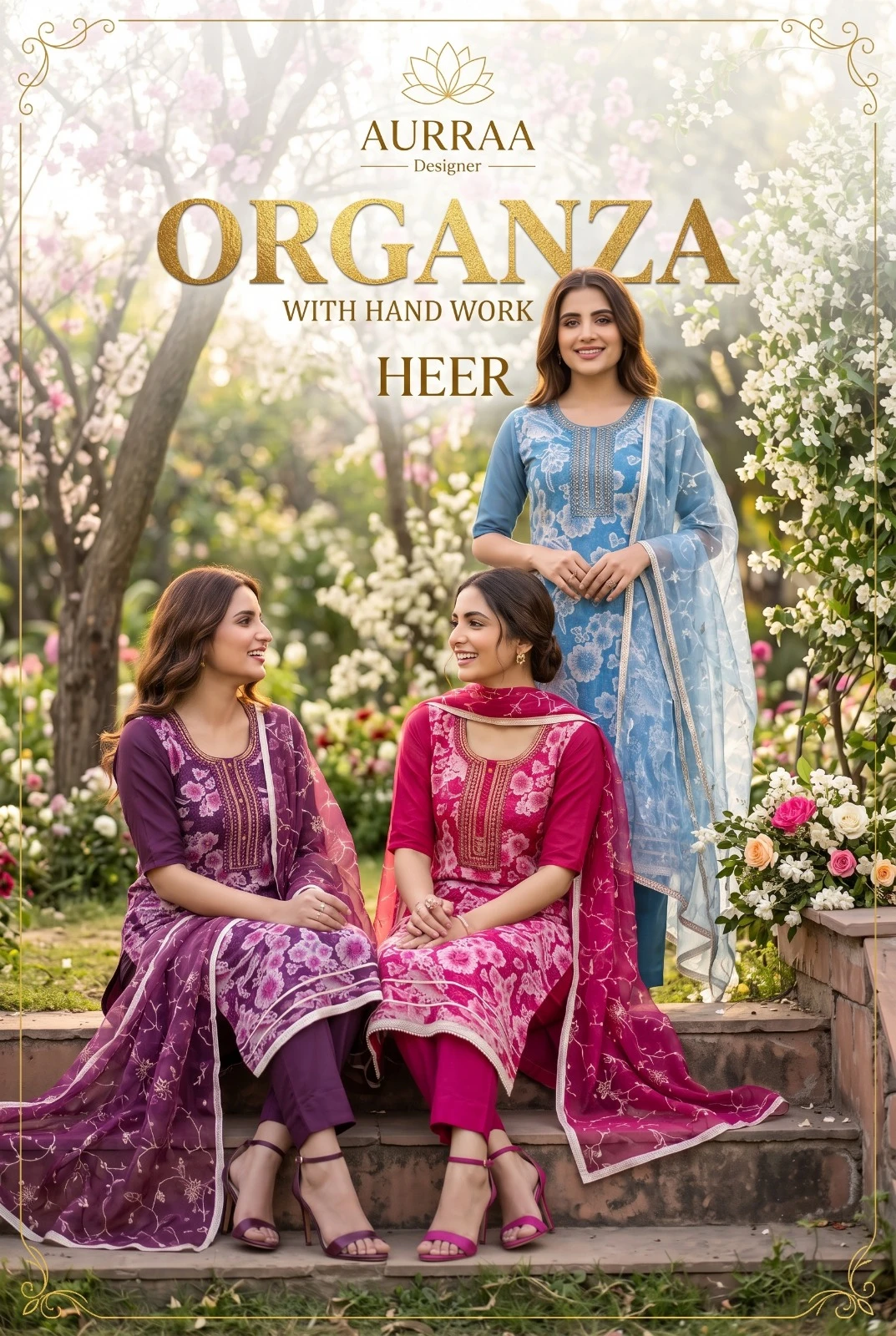 HEER Organza Handwork Suit Set