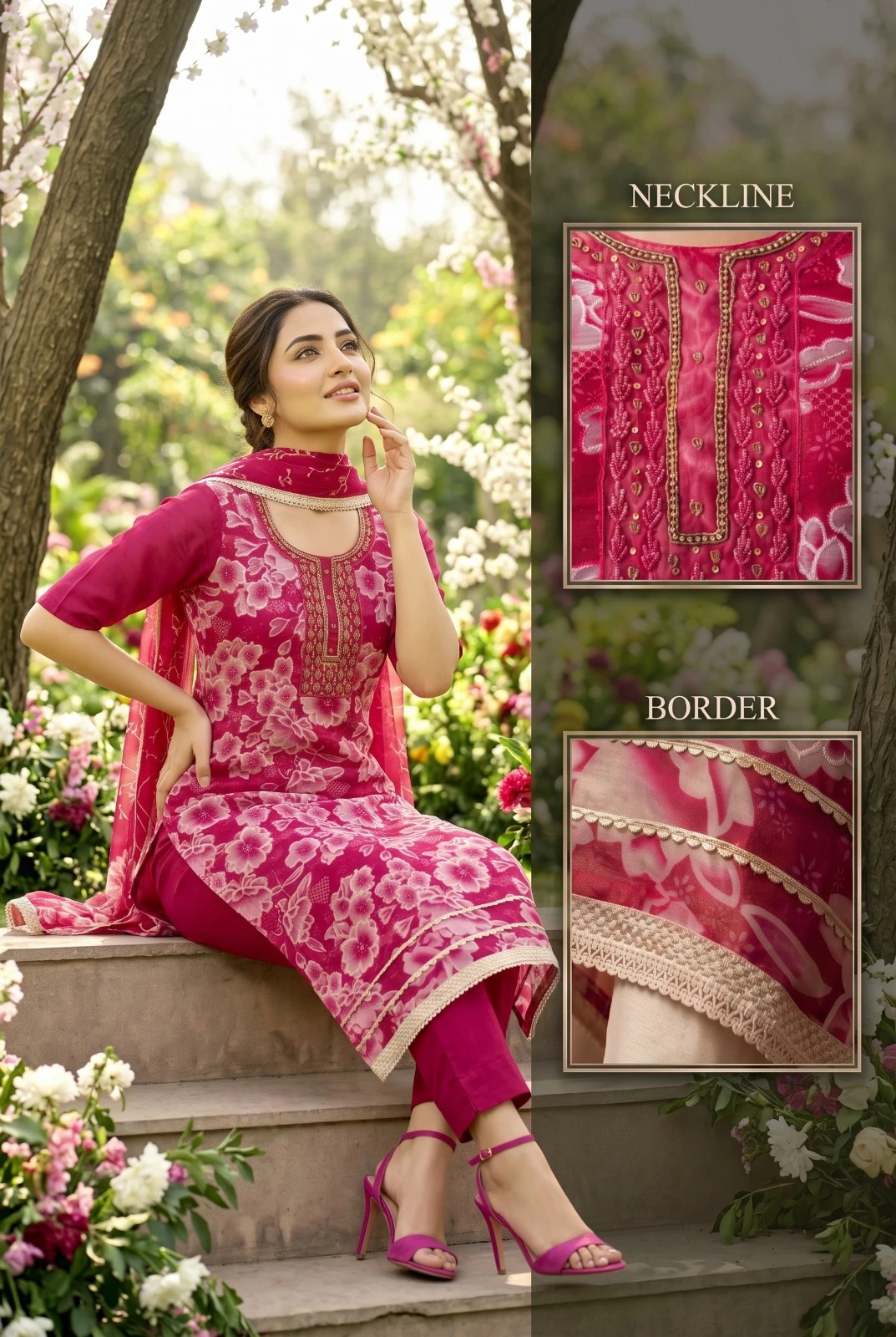 HEER Organza Handwork Suit Set