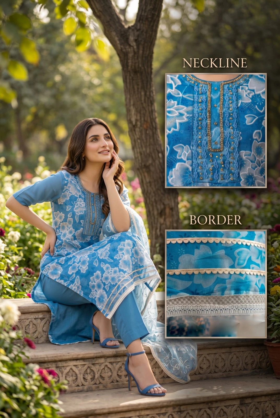 HEER Organza Handwork Suit Set