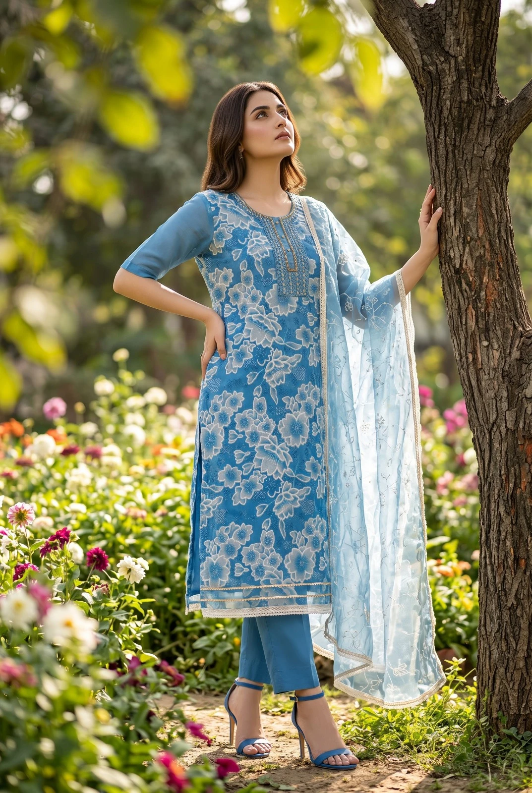 HEER Organza Handwork Suit Set