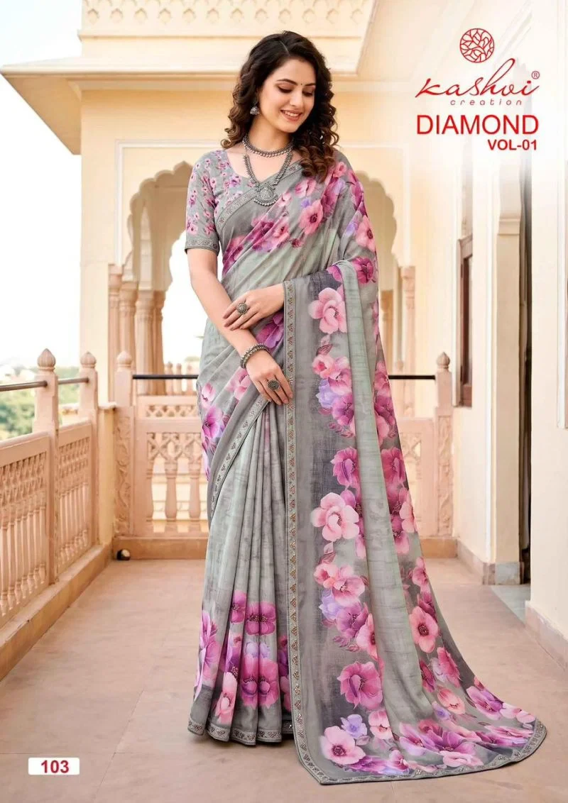 Kashvi Diamond Vol 1 Weightless Digital Printed Saree Collection