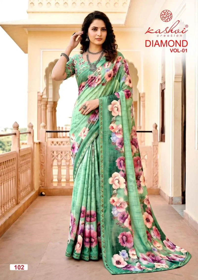 Kashvi Diamond Vol 1 Weightless Digital Printed Saree Collection
