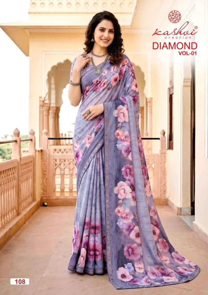 Kashvi Diamond Vol 1 Weightless Digital Printed Saree Collection