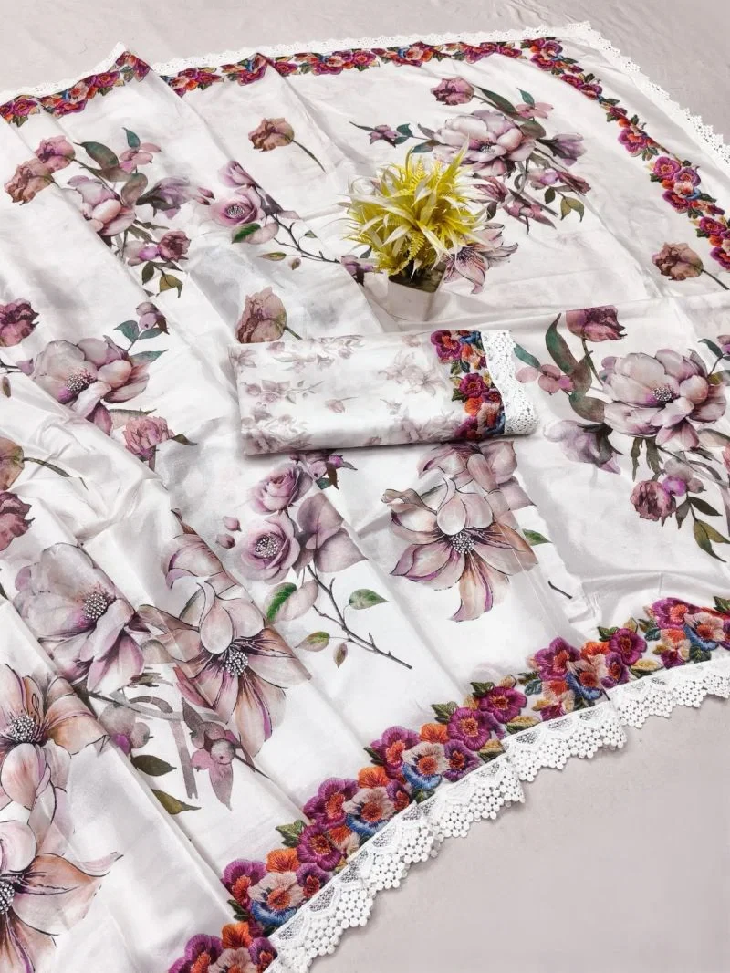 Kashvi Kalki Vol 1 Chocolate Silk Floral Printed Saree Collection