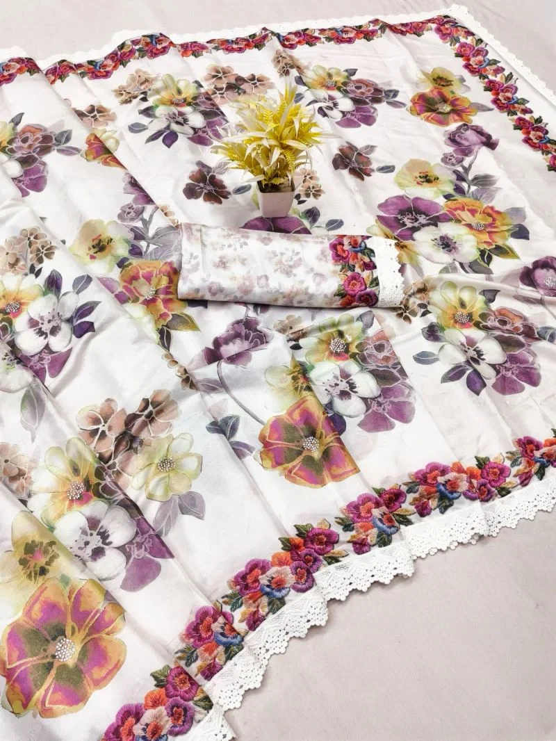 Kashvi Kalki Vol 1 Chocolate Silk Floral Printed Saree Collection