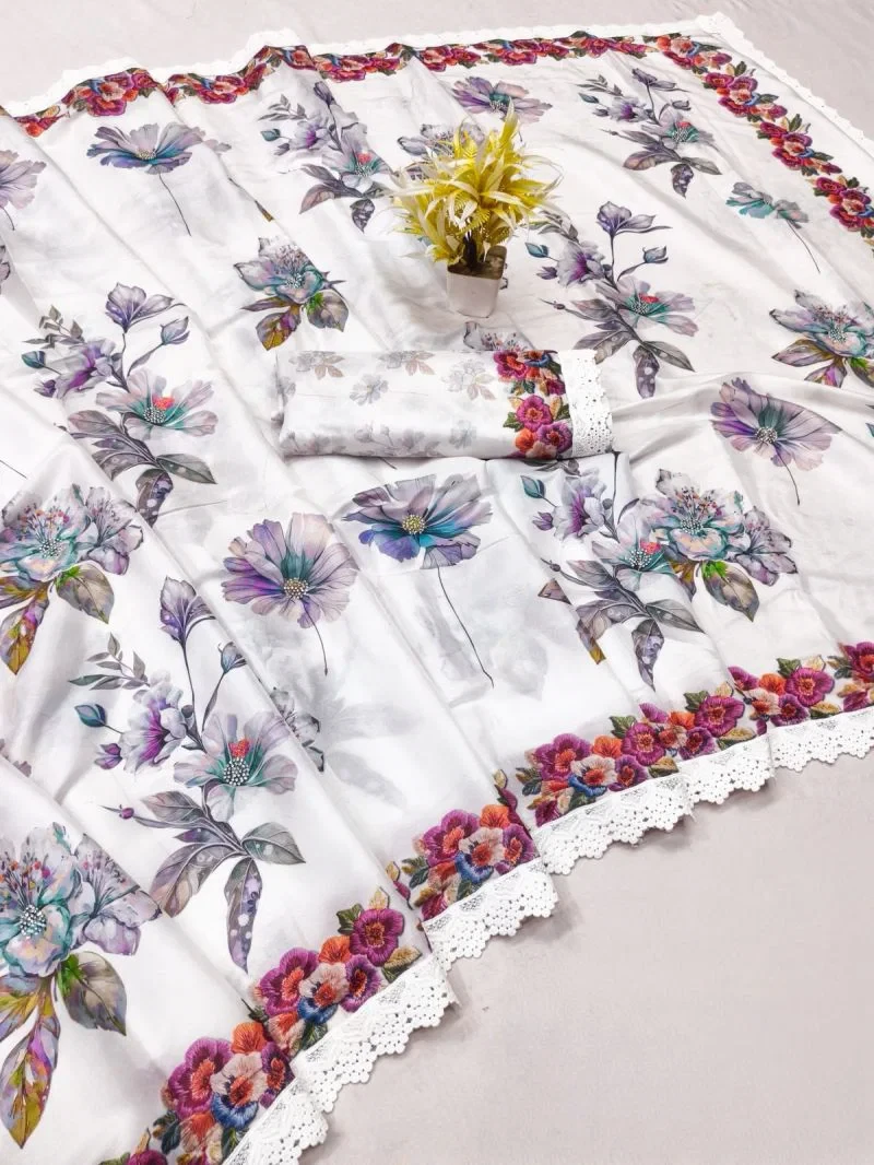 Kashvi Kalki Vol 1 Chocolate Silk Floral Printed Saree Collection