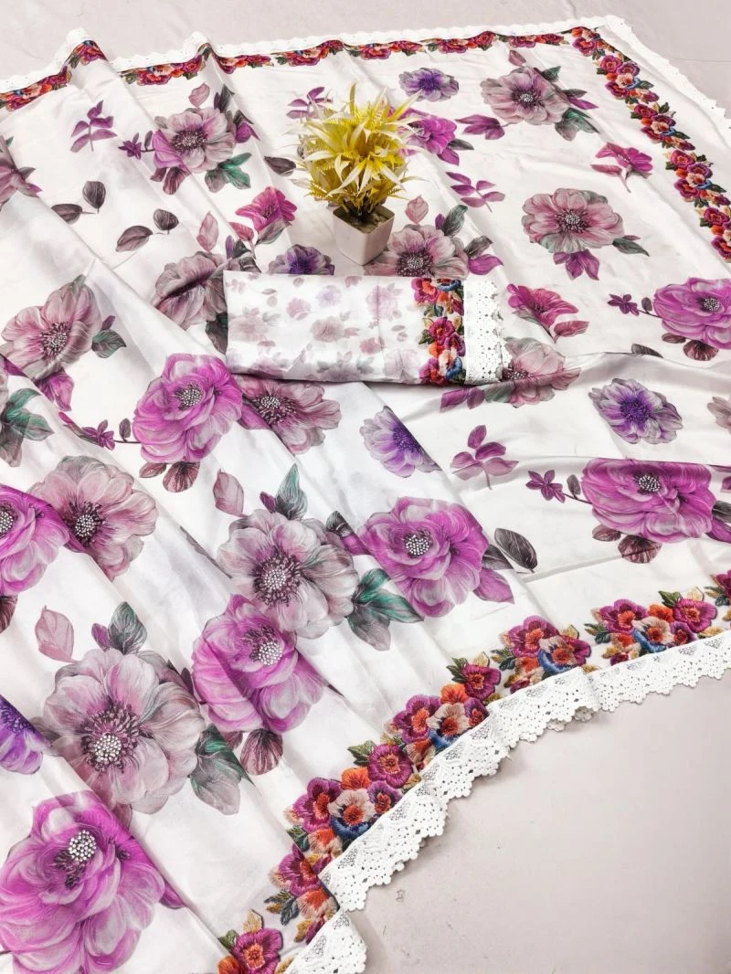 Kashvi Kalki Vol 1 Chocolate Silk Floral Printed Saree Collection