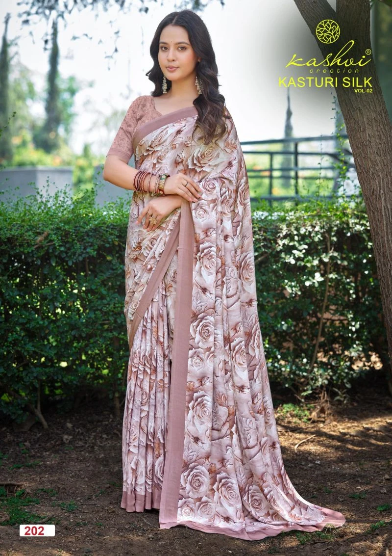 Kashvi Kasturi Silk Vol 2 Crepe Silk Digital Print Saree Collection