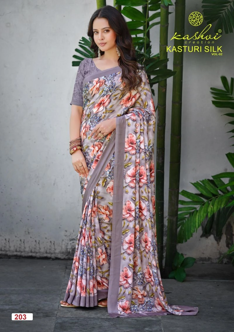 Kashvi Kasturi Silk Vol 2 Crepe Silk Digital Print Saree Collection