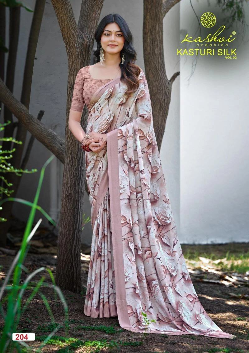 Kashvi Kasturi Silk Vol 2 Crepe Silk Digital Print Saree Collection