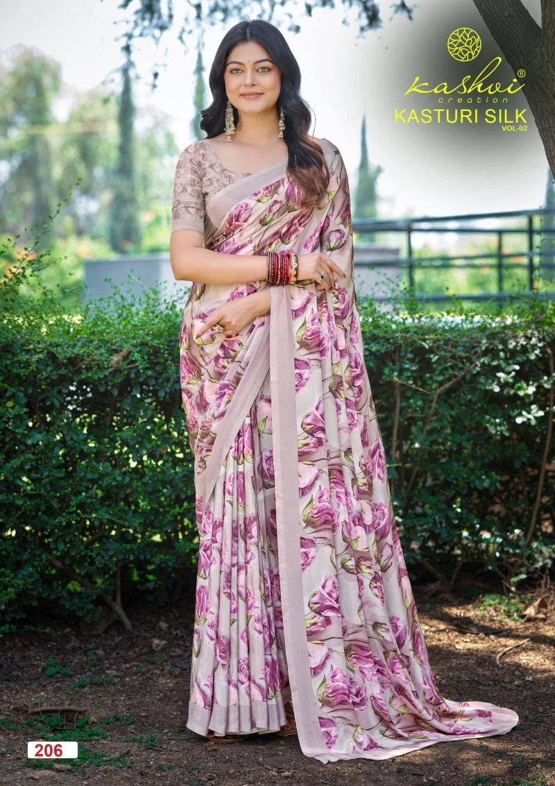 Kashvi Kasturi Silk Vol 2 Crepe Silk Digital Print Saree Collection