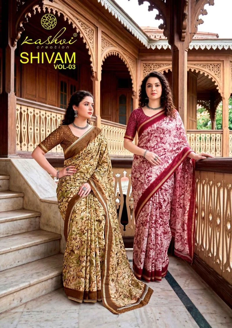 Kashvi Shivam Vol 3 Dull Moss Viscose Saree Collection