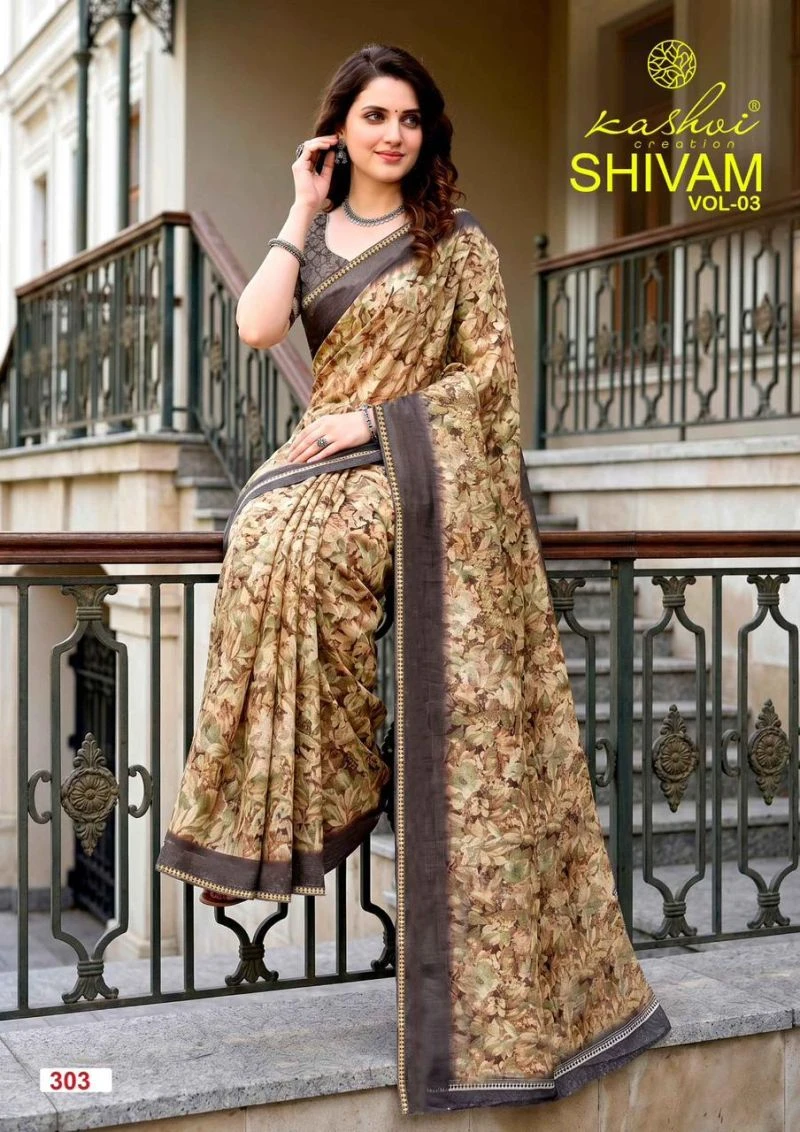 Kashvi Shivam Vol 3 Dull Moss Viscose Saree Collection