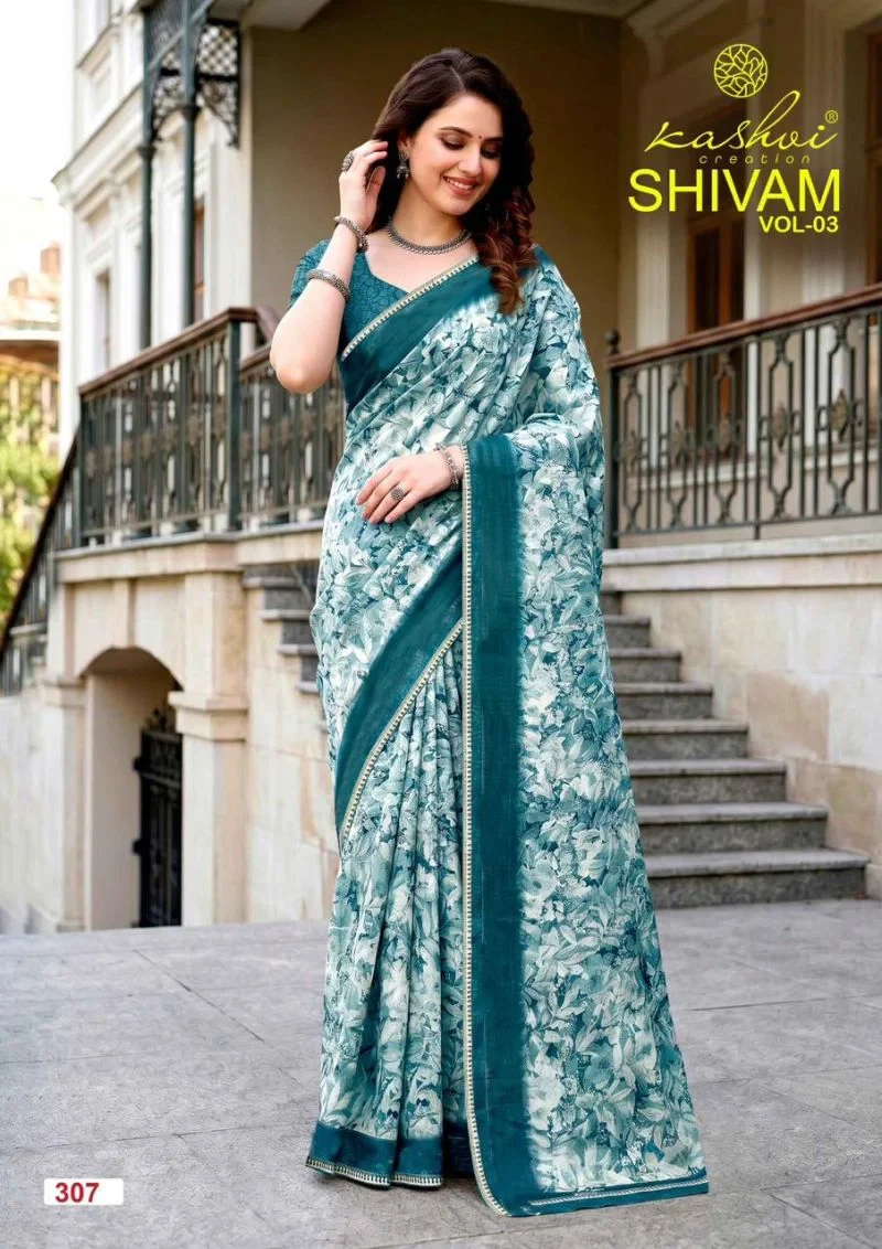 Kashvi Shivam Vol 3 Dull Moss Viscose Saree Collection