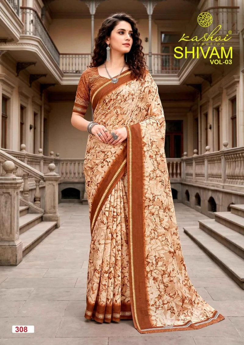 Kashvi Shivam Vol 3 Dull Moss Viscose Saree Collection