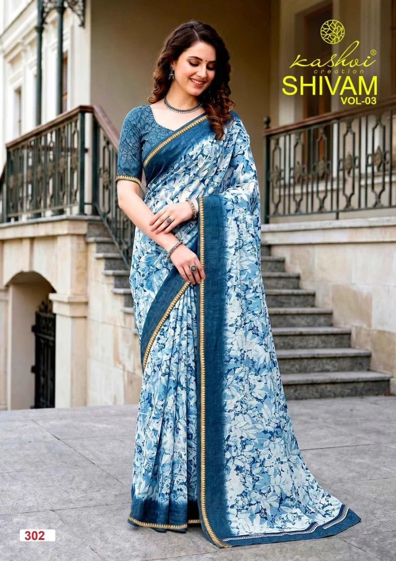 Kashvi Shivam Vol 3 Dull Moss Viscose Saree Collection