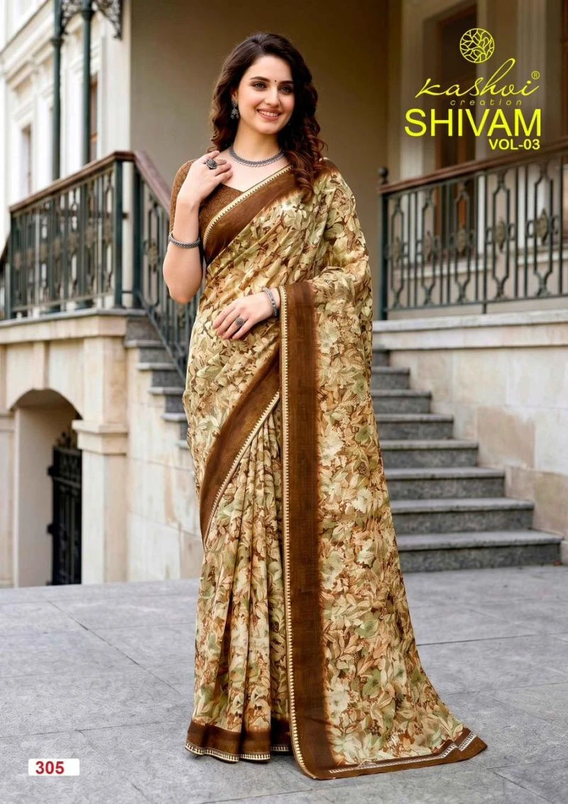 Kashvi Shivam Vol 3 Dull Moss Viscose Saree Collection