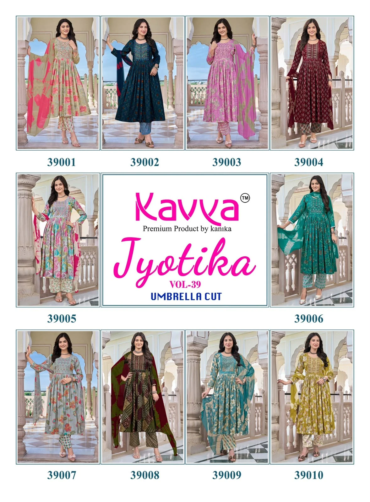 KAVYA Jyotika Vol 39 Umbrella Cut Suit Set