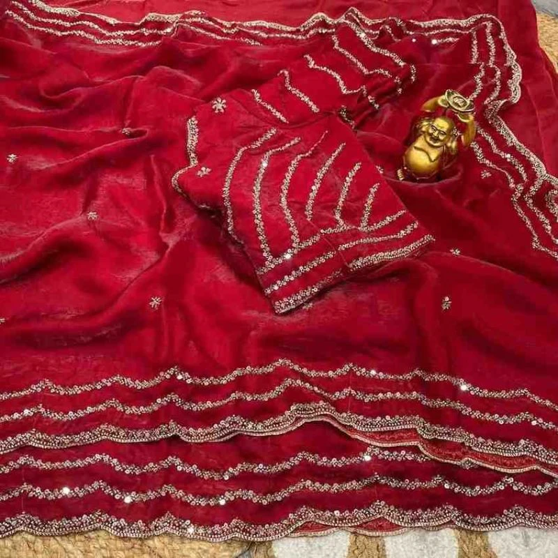 Kc 987 Space Silk Sequence Handworked Saree Collection