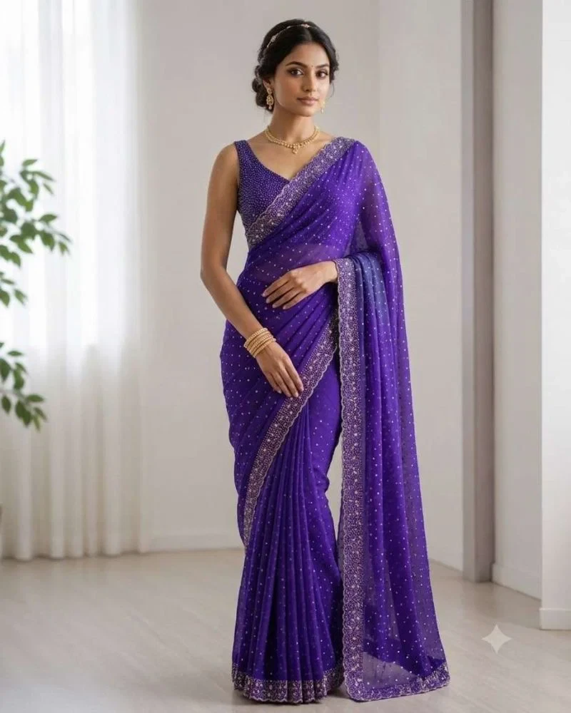 Kc 999 Space Silk Jarkan Worked Premium Saree Collection