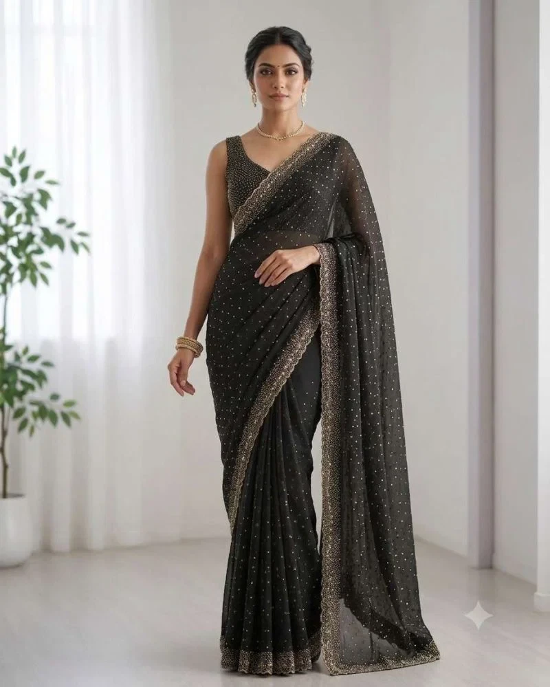 Kc 999 Space Silk Jarkan Worked Premium Saree Collection