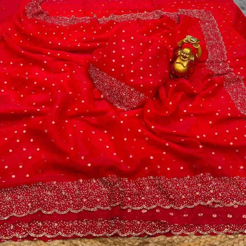 Kc 999 Space Silk Jarkan Worked Premium Saree Collection