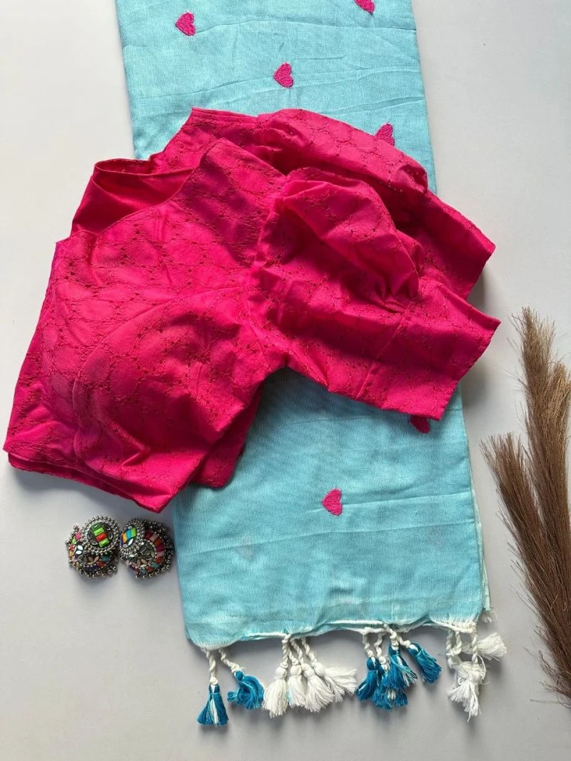 Khadi Vol 28 Khadi Cotton Heart Work Saree with Blouse Collection