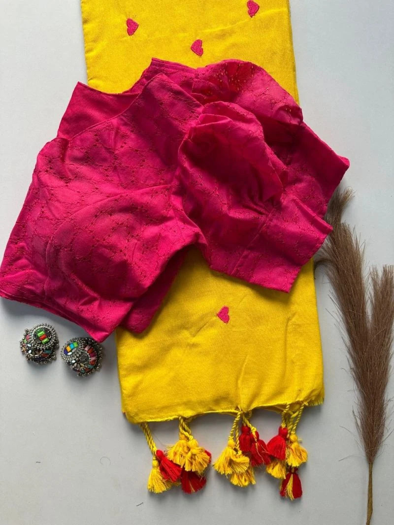 Khadi Vol 28 Khadi Cotton Heart Work Saree with Blouse Collection