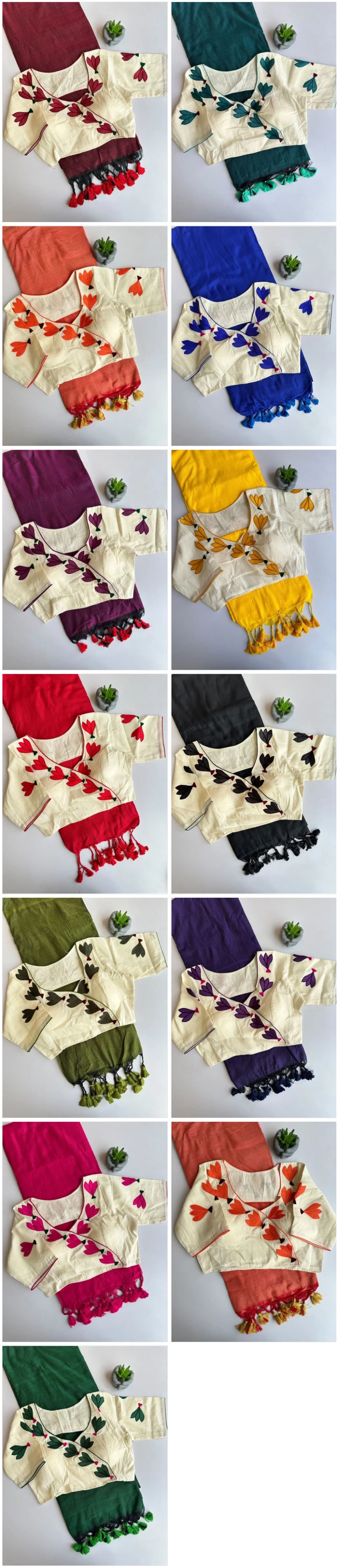 Khadi Vol 32 Hk 6 Khadi Cotton Saree with Aplic Work Blouse