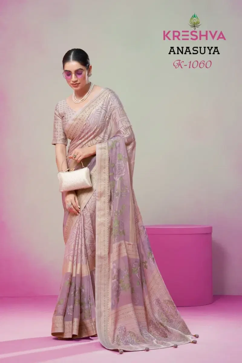Kreshva Anasuya Pv Georgette Luxury Printed Saree Collection