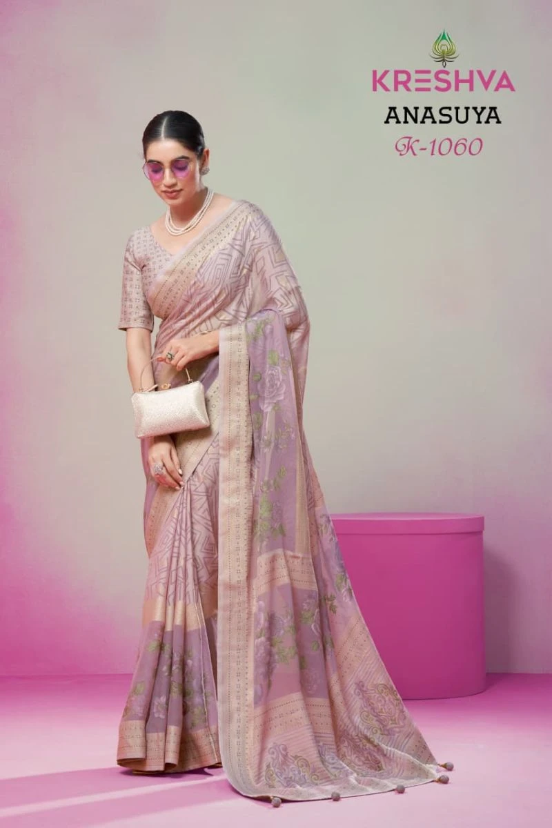 Kreshva Anasuya Pv Georgette Luxury Printed Saree Collection