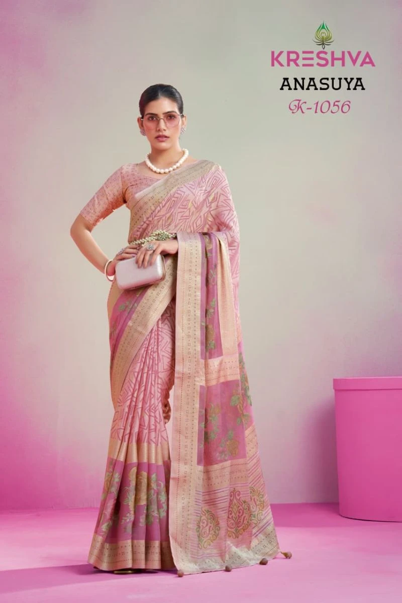Kreshva Anasuya Pv Georgette Luxury Printed Saree Collection