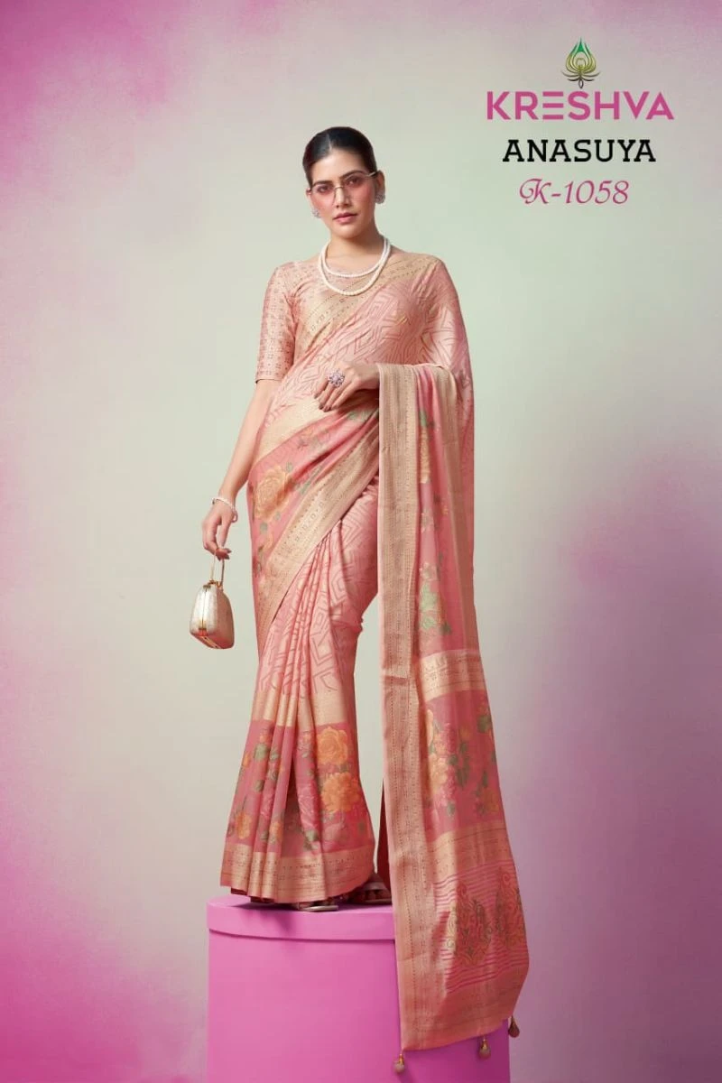 Kreshva Anasuya Pv Georgette Luxury Printed Saree Collection