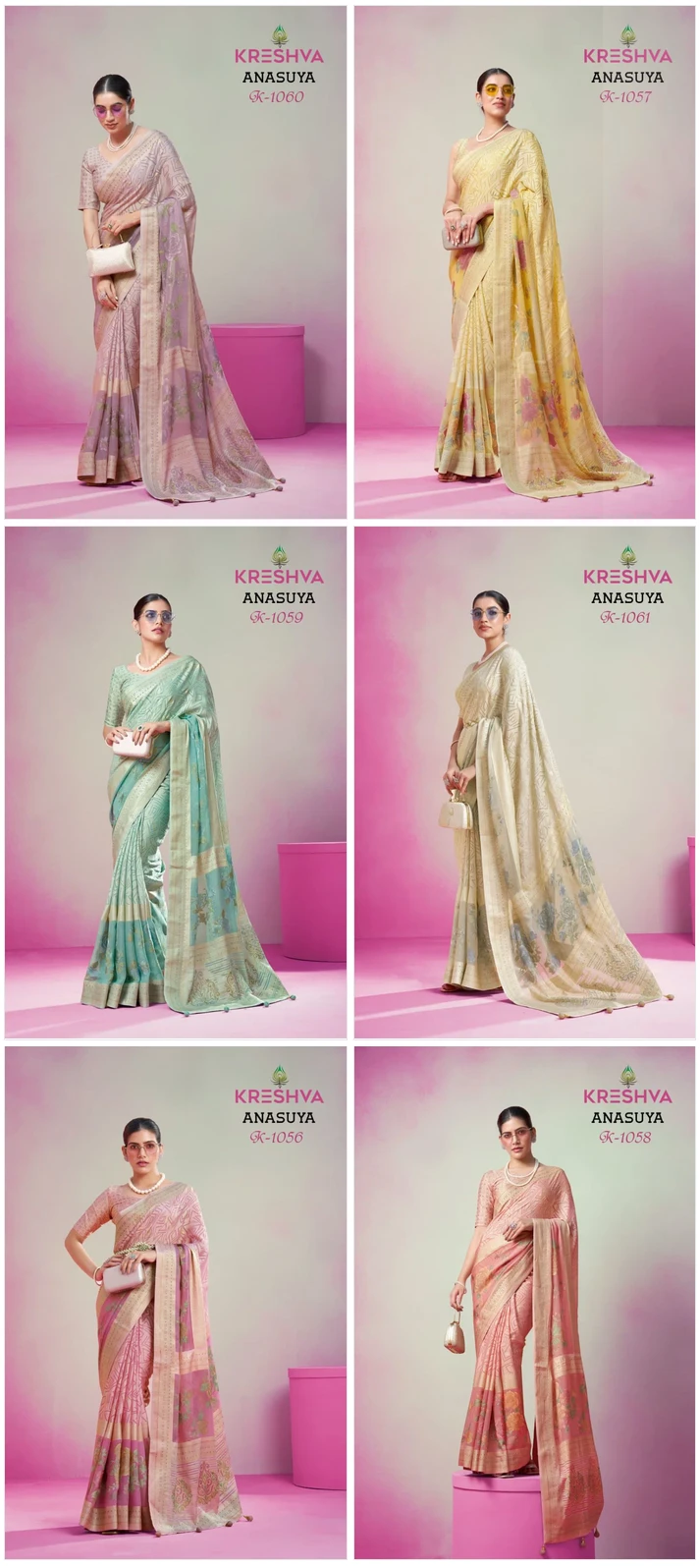 Kreshva Anasuya Pv Georgette Luxury Printed Saree Collection