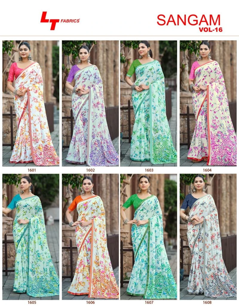 Lt Sangam Vol 16 Micro Printed Saree Collection